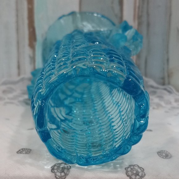 Vintage L.G. Wright Blue Corn Cob Vase From Dugan Mold - Picture 5 of 6